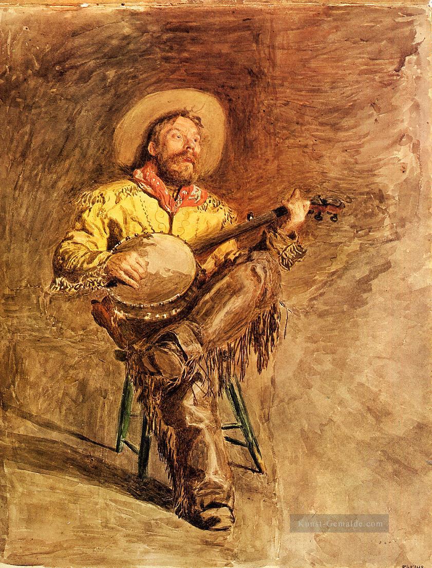 Cowboy Singing Realismus Porträts Thomas Eakins Ölgemälde